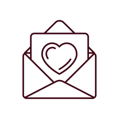 İzole edilmiş aşk kartı çizgisi vektör tasarımı