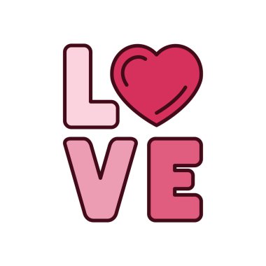 İzole edilmiş aşk metni doldurma vektör tasarımı