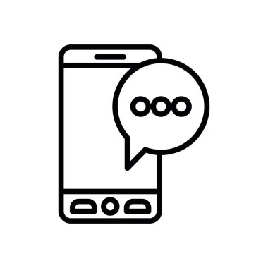 İzole akıllı telefon simgesi vektör çizgisi tasarımı
