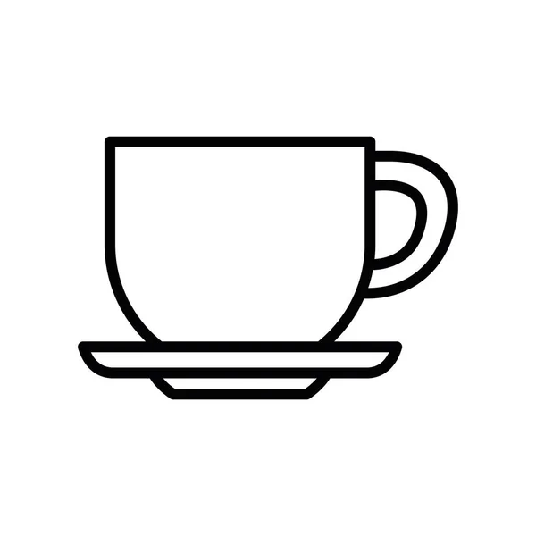 Geïsoleerde koffie cup lijn vector ontwerp — Stockvector