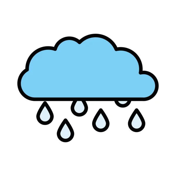 Design isolado de vetor de nuvem e chuva —  Vetores de Stock