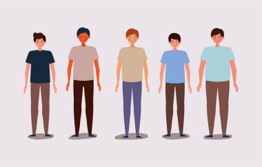 Ayrı avatar erkekler vektör tasarımı