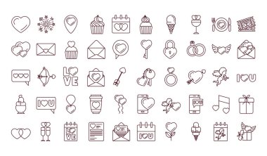 İzole edilmiş aşk simgesi çizgisi vektör tasarımı