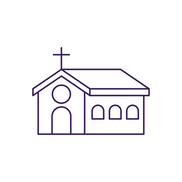 Igreja isolada com design de vetor de linha — Vetor de Stock