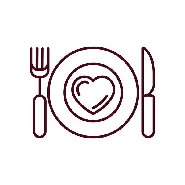 Amor aislado línea de alimentos vector de diseño — Archivo Imágenes Vectoriales