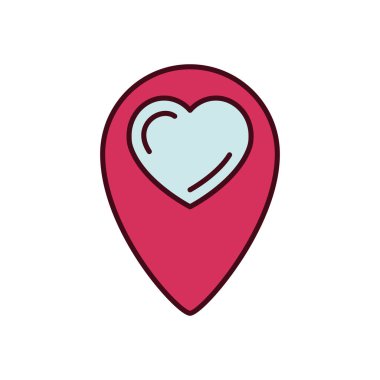 İzole kalp gps işareti doldurma vektör tasarımı