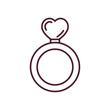 İzole aşk halkası vektör çizgisi tasarımı