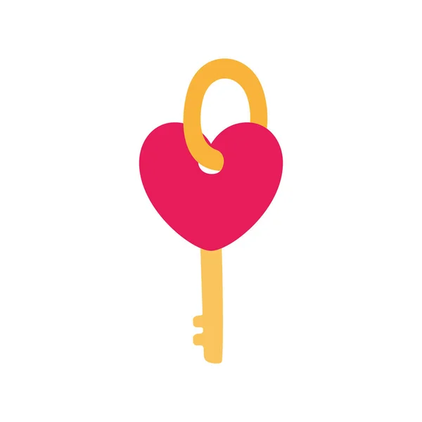 Isolated heart key vector design — Stock Vector