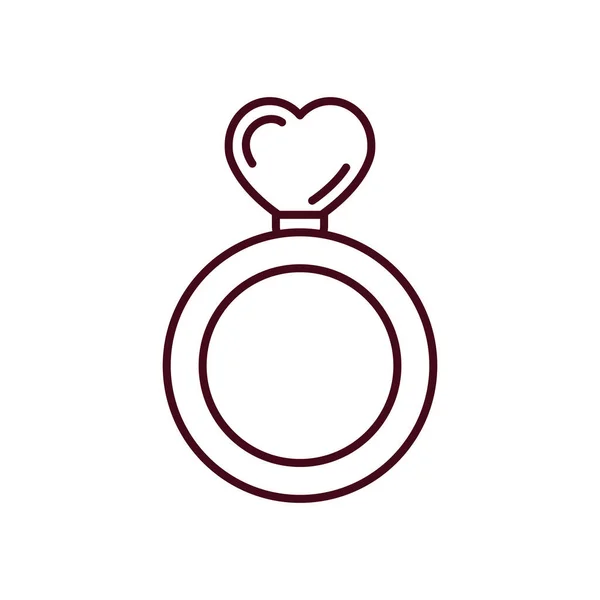 Diseño de vectores de línea de anillo de amor aislado — Archivo Imágenes Vectoriales
