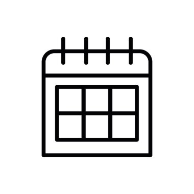 İzole takvim simgesi vektör çizimi