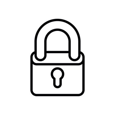 İzole edilmiş asma kilit çizgisi vektör tasarımı