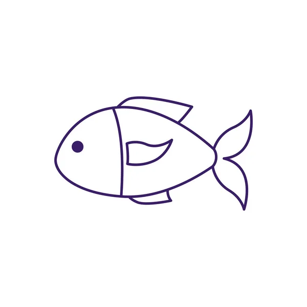 Design de vetor de linha de ícone de peixe isolado — Vetor de Stock