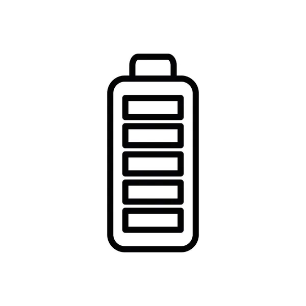 Diseño de vectores de línea de icono de batería aislada — Vector de stock