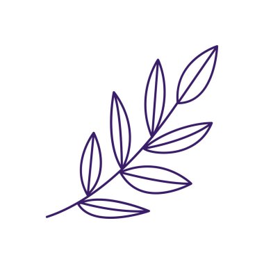 İzole edilmiş yapraklar ikon çizgisi vektör tasarımı