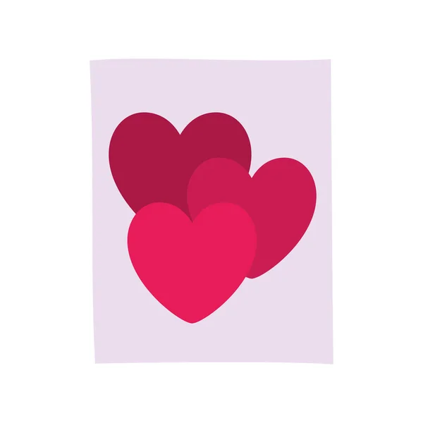 İzole kalp kartı vektör tasarımı — Stok Vektör