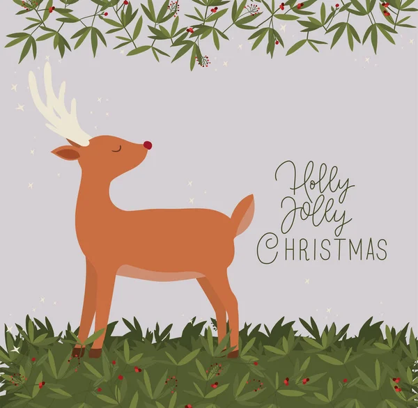 Buon Natale disegno vettoriale renna — Vettoriale Stock
