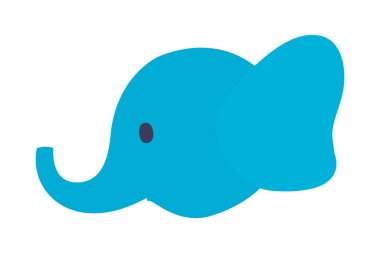 İzole edilmiş fil çizgi film vektör tasarımı