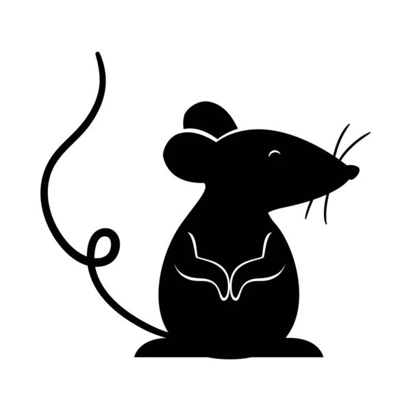 Izolovaná silueta návrhu vektoru myši — Stockový vektor