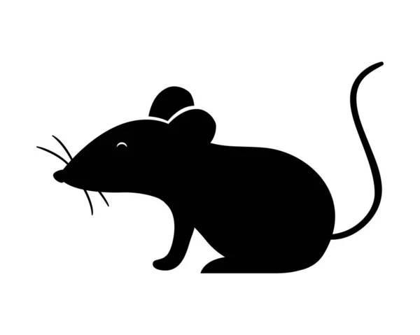 Diseño aislado del vector de silueta de ratón — Archivo Imágenes Vectoriales