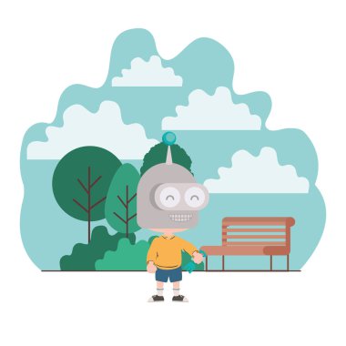 Teknoloji robot karikatür vektör tasarımı