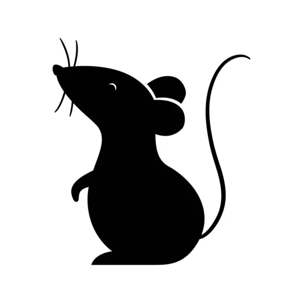 Projeto isolado do vetor da silhueta do mouse — Vetor de Stock