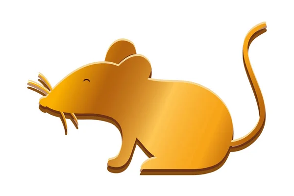 Ізольована золота миша Векторний дизайн — стоковий вектор