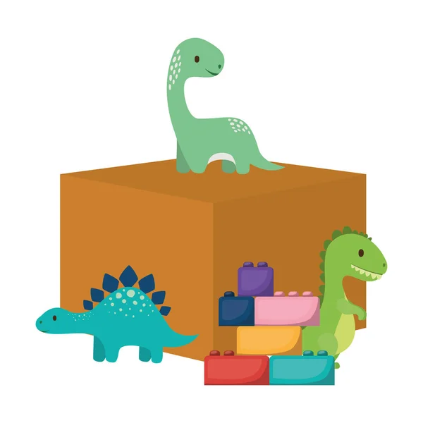 Ayrı oyuncaklar ve kutu vektör tasarımı — Stok Vektör
