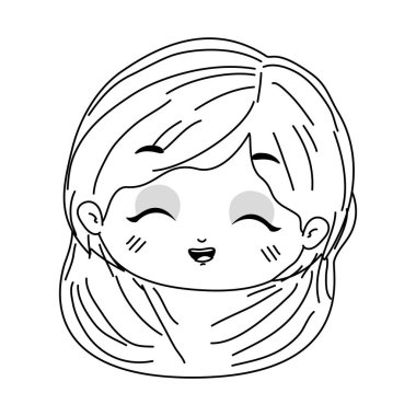 İzole kız çizgi film vektör tasarımı