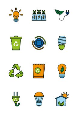 İzole ekoloji ve biyoikon vektör dizaynı