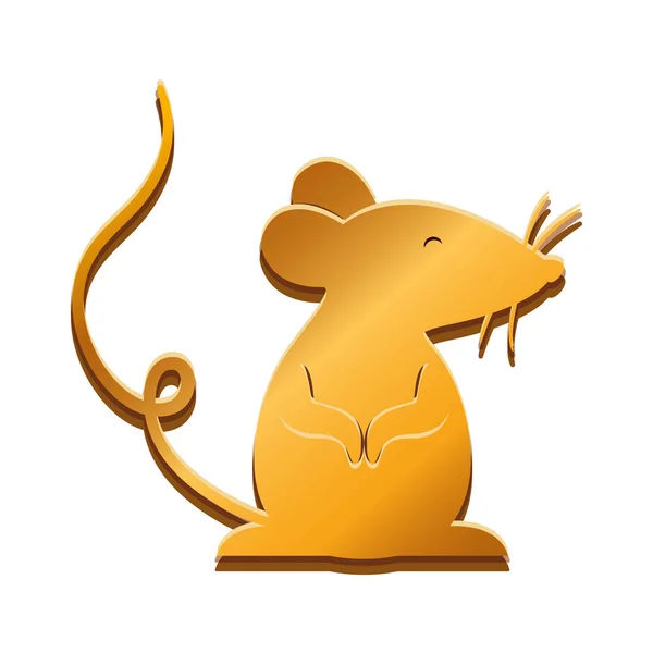 Odizolowana złota mysz wektor projektu — Wektor stockowy