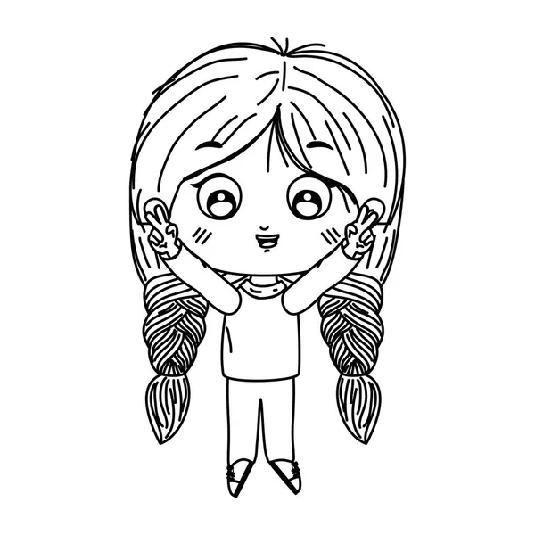 Izolovaná dívka kreslený vektor design — Stockový vektor