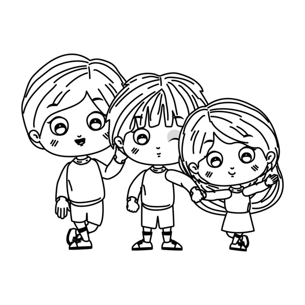 Girl and boys cartoons vector design — Stock Vector