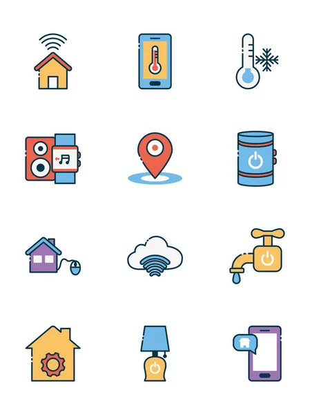 Smart home icon set progettazione vettoriale — Vettoriale Stock