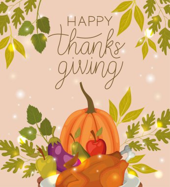 Mutlu Şükran günü vektör tasarımı