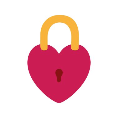 İzole edilmiş kalp asma kilit vektör tasarımı