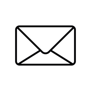 İzole zarf simgesi vektör çizimi