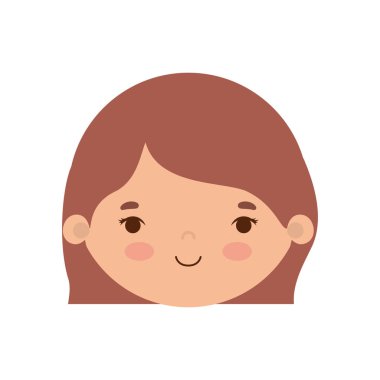 İzole kız çizgi film vektör tasarımı