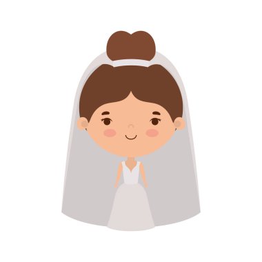 Gelinlik vektör tasarımlı gelin karikatürü