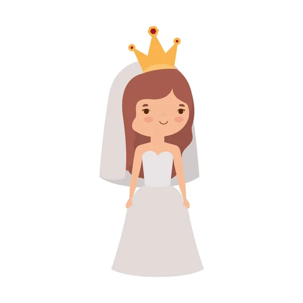 Bride cartoon with wedding dress vector design — Stock Vector