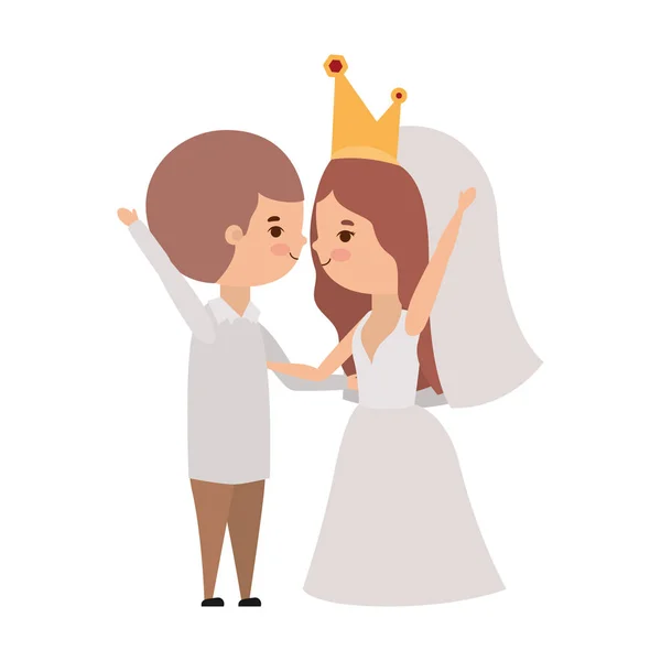 Пара аватаров невесты и жениха — стоковый вектор