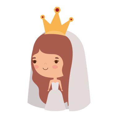 Gelinlik vektör tasarımlı gelin karikatürü