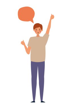 İletişim balonu vektör tasarımlı Avatar adam