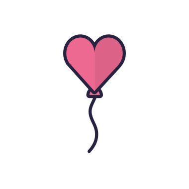 İzole edilmiş parti kalp balonu vektör tasarımı