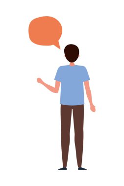 İletişim balonu vektör tasarımlı Avatar adam
