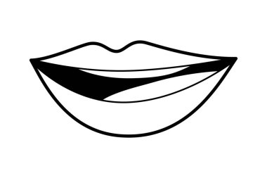 İzole edilmiş ağız çizgi film vektör tasarımı
