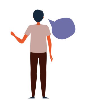 İletişim balonu vektör tasarımlı Avatar adam