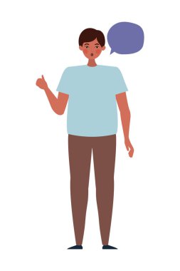 İletişim balonu vektör tasarımlı Avatar adam