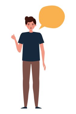İletişim balonu vektör tasarımlı Avatar adam