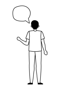 İletişim balonu vektör tasarımlı Avatar adam