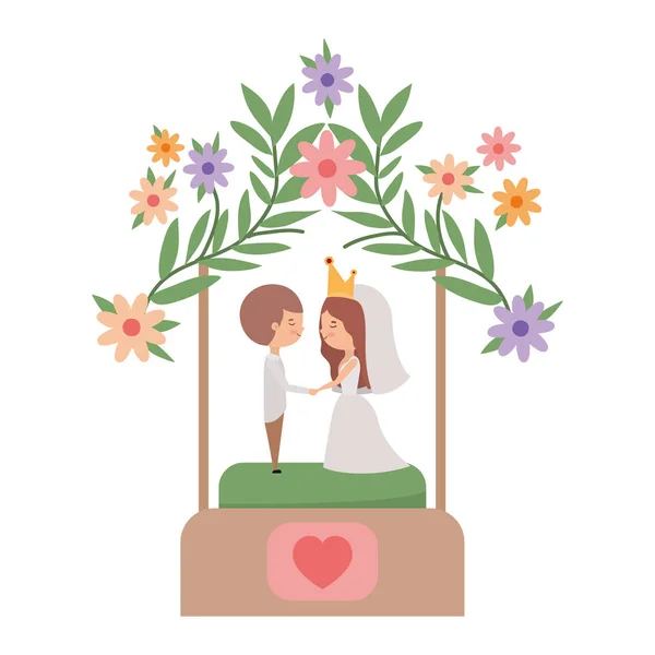 Casal de noiva e noivo avatar design — Vetor de Stock